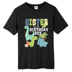 Dinosaurs Theme Birthday Sister Of The Birthday Boy Dinosaur Tall Fusion ChromaSoft Performance T-Shirt