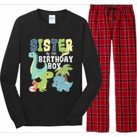 Dinosaurs Theme Birthday Sister Of The Birthday Boy Dinosaur Long Sleeve Pajama Set