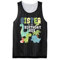 Dinosaurs Theme Birthday Sister Of The Birthday Boy Dinosaur Mesh Reversible Basketball Jersey Tank