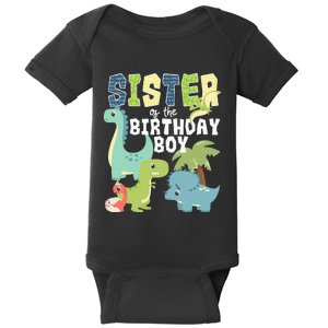 Dinosaurs Theme Birthday Sister Of The Birthday Boy Dinosaur Baby Bodysuit