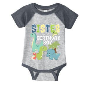 Dinosaurs Theme Birthday Sister Of The Birthday Boy Dinosaur Infant Baby Jersey Bodysuit