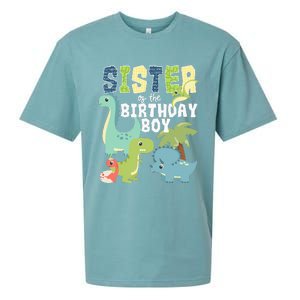 Dinosaurs Theme Birthday Sister Of The Birthday Boy Dinosaur Sueded Cloud Jersey T-Shirt