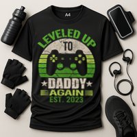 Daddy To Be Again Leveled Up To Daddy Gift Cute Gift Cooling Performance Crew T-Shirt
