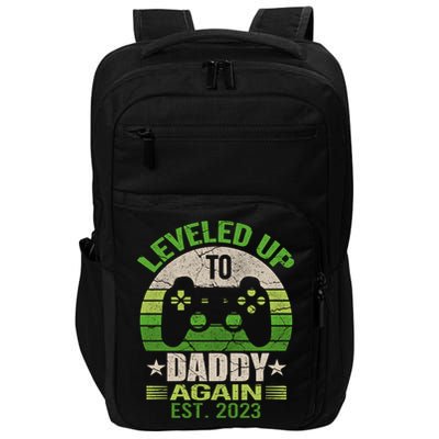 Daddy To Be Again Leveled Up To Daddy Gift Cute Gift Impact Tech Backpack