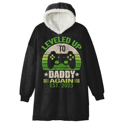 Daddy To Be Again Leveled Up To Daddy Gift Cute Gift Hooded Wearable Blanket