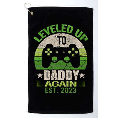 Daddy To Be Again Leveled Up To Daddy Gift Cute Gift Golf Towel
