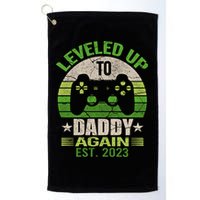 Daddy To Be Again Leveled Up To Daddy Gift Cute Gift Golf Towel