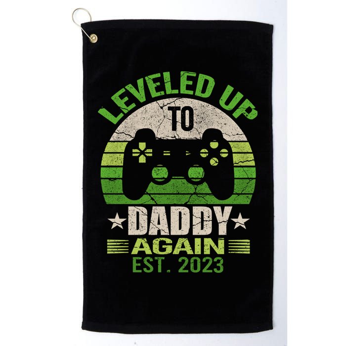 Daddy To Be Again Leveled Up To Daddy Gift Cute Gift Golf Towel