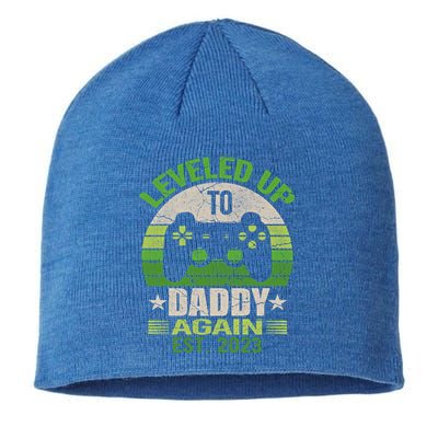 Daddy To Be Again Leveled Up To Daddy Gift Cute Gift Sustainable Beanie