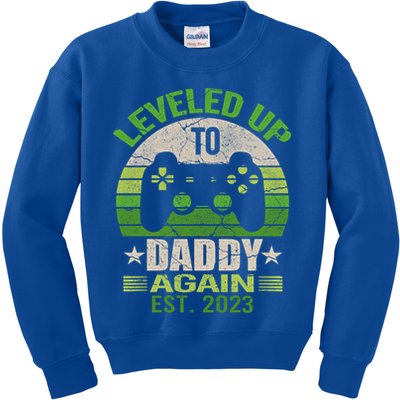 Daddy To Be Again Leveled Up To Daddy Gift Cute Gift Kids Sweatshirt