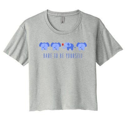 Dare To Be Yours Autism Cute Gift Women's Crop Top Tee