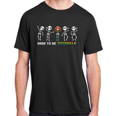 Dare To Be Yours Be Different Lgbt Pride Skeleton Skull Great Gift Adult ChromaSoft Performance T-Shirt