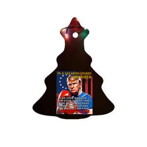 Donald Trump Boxer Indicted Jail Arrest Trump Mugshot Ceramic Tree Ornament