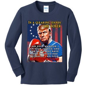 Donald Trump Boxer Indicted Jail Arrest Trump Mugshot Kids Long Sleeve Shirt