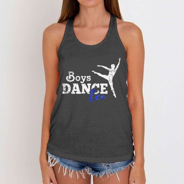 Dance Too Ballet Dancer I Funny Men Dancer Gift Women's Knotted Racerback Tank