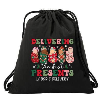 Delivering The Best Presents Labor Delivery Nurse Christmas Drawstring Bag