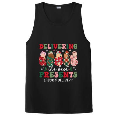 Delivering The Best Presents Labor Delivery Nurse Christmas PosiCharge Competitor Tank
