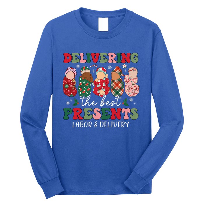 Delivering The Best Presents Labor Delivery Nurse Christmas Long Sleeve Shirt