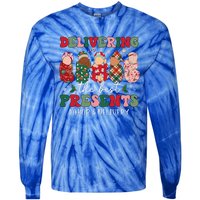 Delivering The Best Presents Labor Delivery Nurse Christmas Tie-Dye Long Sleeve Shirt