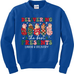 Delivering The Best Presents Labor Delivery Nurse Christmas Kids Sweatshirt