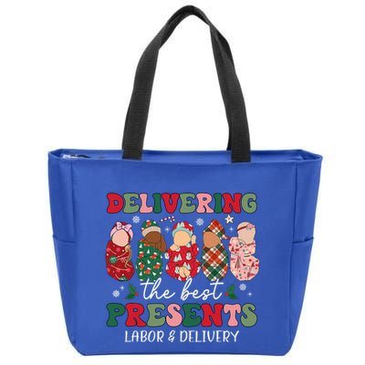 Delivering The Best Presents Labor Delivery Nurse Christmas Zip Tote Bag
