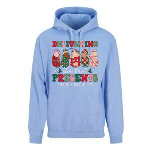 Delivering The Best Presents Labor Delivery Nurse Christmas Unisex Surf Hoodie