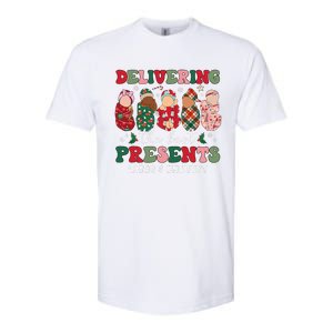 Delivering The Best Presents Labor Delivery Nurse Christmas Softstyle CVC T-Shirt