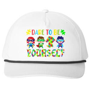 Dare To Be Yourself Autism Awareness Superheroes Cute Gift Snapback Five-Panel Rope Hat