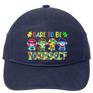 Dare To Be Yourself Autism Awareness Superheroes Cute Gift 7-Panel Snapback Hat