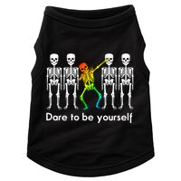 Dare To Be Yours Color Skeleton Dabbing Meaningful Gift Doggie Tank