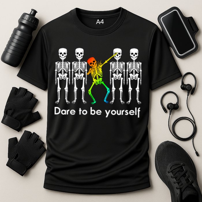 Dare To Be Yours Color Skeleton Dabbing Meaningful Gift Performance Shirt