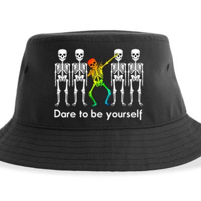 Dare To Be Yours Color Skeleton Dabbing Meaningful Gift Sustainable Bucket Hat