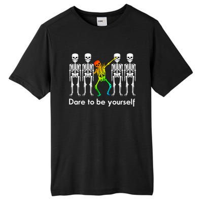 Dare To Be Yours Color Skeleton Dabbing Meaningful Gift Tall Fusion ChromaSoft Performance T-Shirt