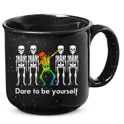 Dare To Be Yours Color Skeleton Dabbing Meaningful Gift 15oz Campfire Ceramic Mug