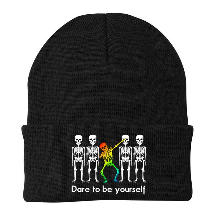 Dare To Be Yours Color Skeleton Dabbing Meaningful Gift Beanie