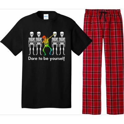 Dare To Be Yours Color Skeleton Dabbing Meaningful Gift Pajama Set