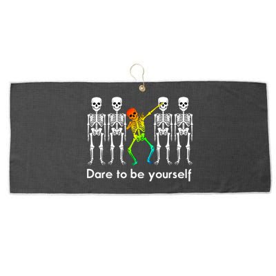 Dare To Be Yours Color Skeleton Dabbing Meaningful Gift Large Microfiber Waffle Golf Towel