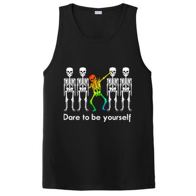 Dare To Be Yours Color Skeleton Dabbing Meaningful Gift PosiCharge Competitor Tank
