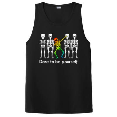 Dare To Be Yours Color Skeleton Dabbing Meaningful Gift PosiCharge Competitor Tank