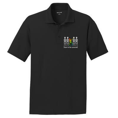 Dare To Be Yours Color Skeleton Dabbing Meaningful Gift PosiCharge RacerMesh Polo