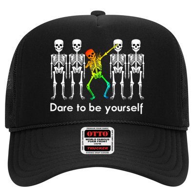 Dare To Be Yours Color Skeleton Dabbing Meaningful Gift Trucker Hat