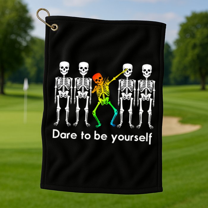 Dare To Be Yours Color Skeleton Dabbing Meaningful Gift Golf Towel