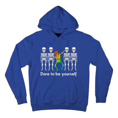 Dare To Be Yours Color Skeleton Dabbing Meaningful Gift Hoodie