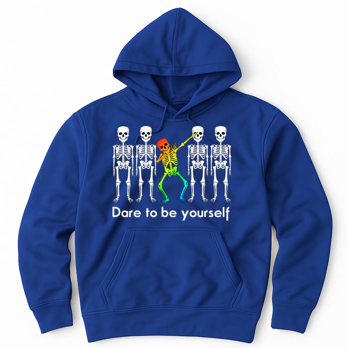 Dare To Be Yours Color Skeleton Dabbing Meaningful Gift Hoodie