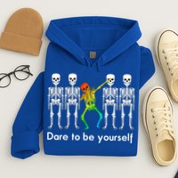 Dare To Be Yours Color Skeleton Dabbing Meaningful Gift Hoodie