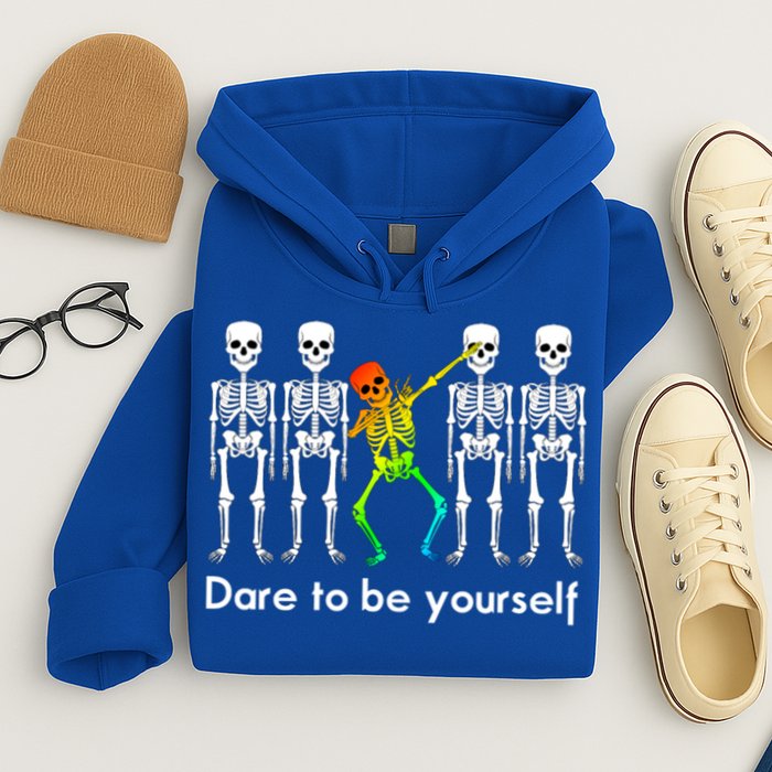 Dare To Be Yours Color Skeleton Dabbing Meaningful Gift Hoodie