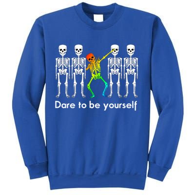 Dare To Be Yours Color Skeleton Dabbing Meaningful Gift Sweatshirt
