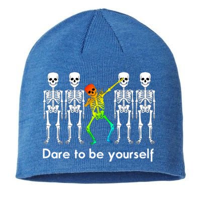 Dare To Be Yours Color Skeleton Dabbing Meaningful Gift Sustainable Beanie
