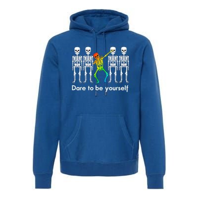 Dare To Be Yours Color Skeleton Dabbing Meaningful Gift Premium Hoodie