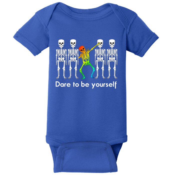 Dare To Be Yours Color Skeleton Dabbing Meaningful Gift Baby Bodysuit